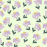 seamless pattern with flowers chamomile