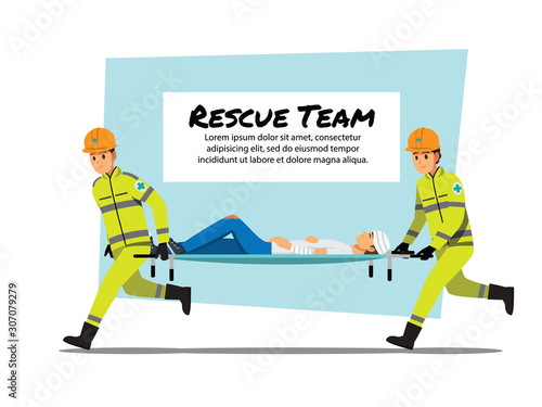 rescue team ,Vector illustration cartoon character.