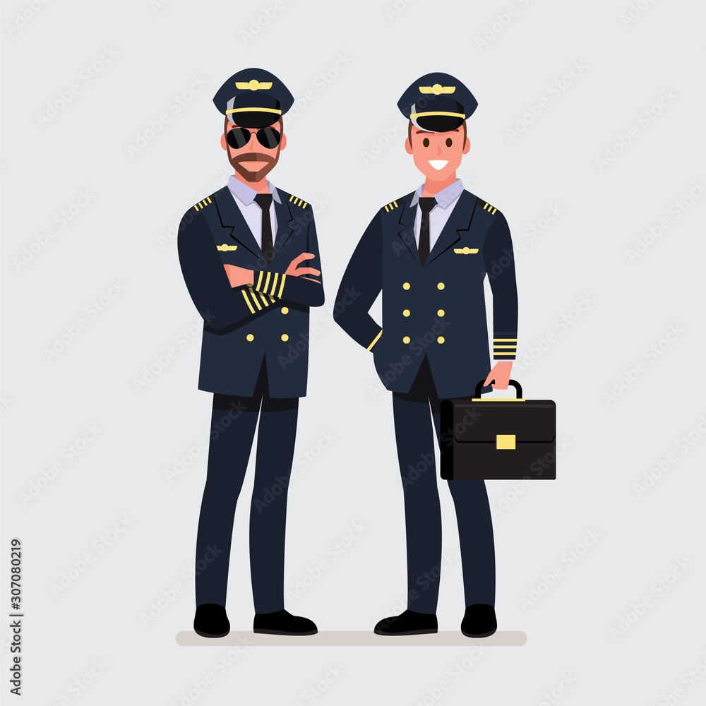Pilot, capitan .Vector illustration cartoon character Pilot, capitan .Vector illustration cartoon character