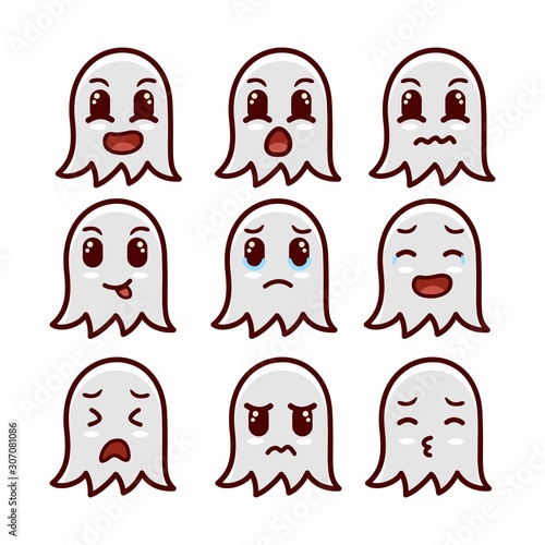 ghost character design mascot vector bundle