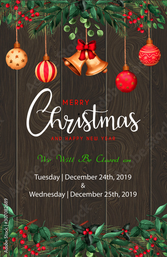 ready to print christmas banner vertical christmas office use business hours federal holidays poster greeting cards headers