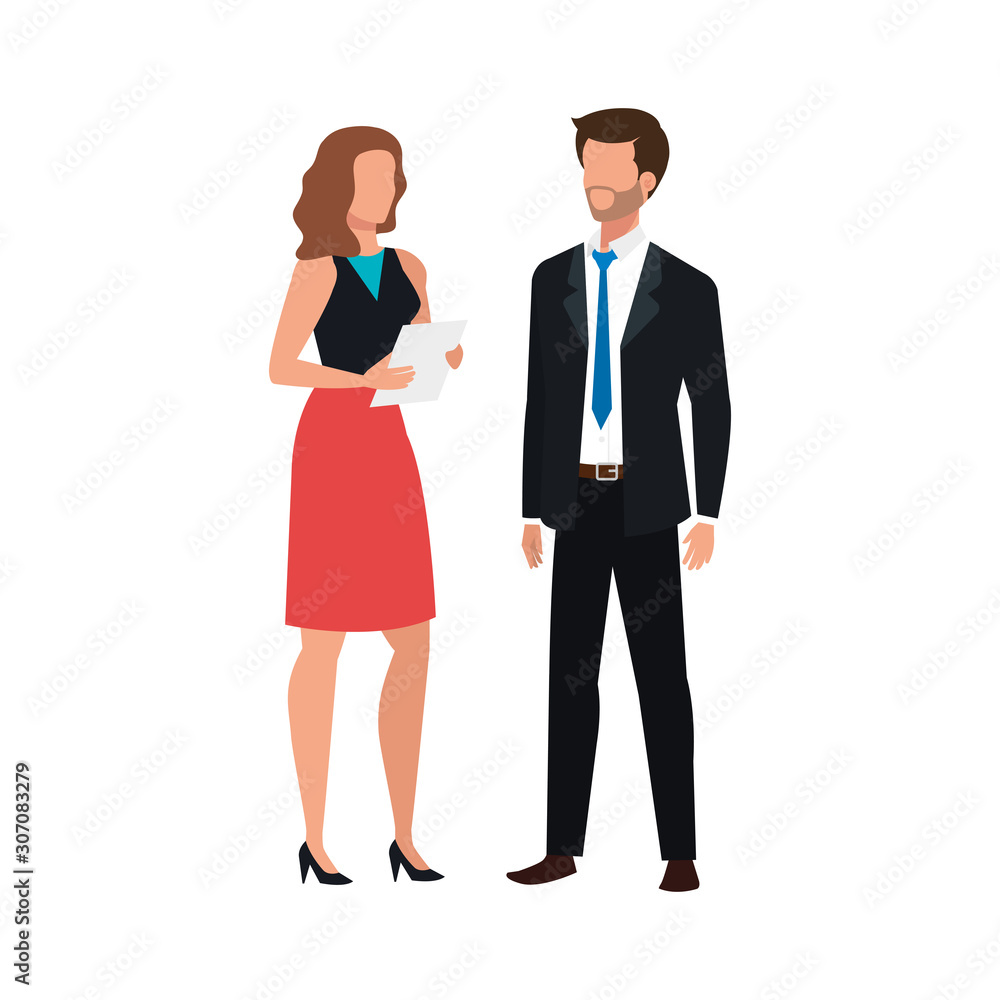 custom made wallpaper toronto digitalbusiness couple elegant avatar character vector illustration design