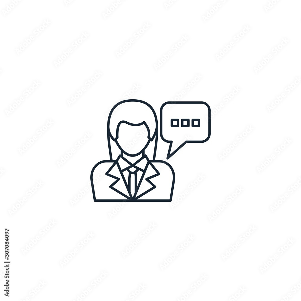 Fototapeta premium hr consulting creative icon. line multicolored illustration. From Human Resources icons collection. Isolated hr consulting sign on white background
