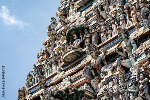 Detail view of Temple of Sri Kailawasanathan Swami Devasthanam Kovil, the oldest Hindu temple in Colombo dating back to the 1700s photo