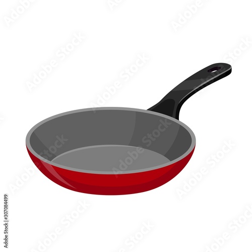 Frying pan isolated on white background. Kitchenware icon vector