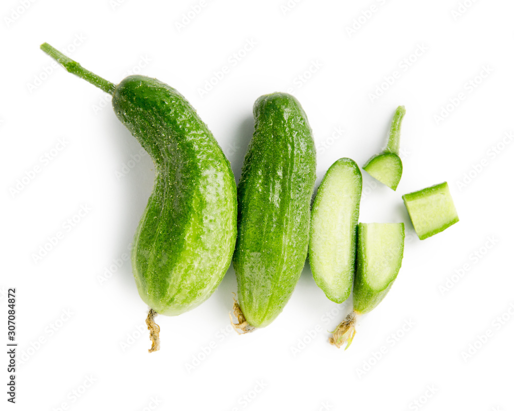 Cucumber Group Isolated on White Cucumber Group Isolated on White