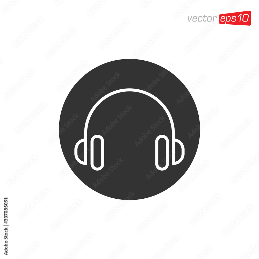 Headphone Icon Design Vector Template Headphone Icon Design Vector Template