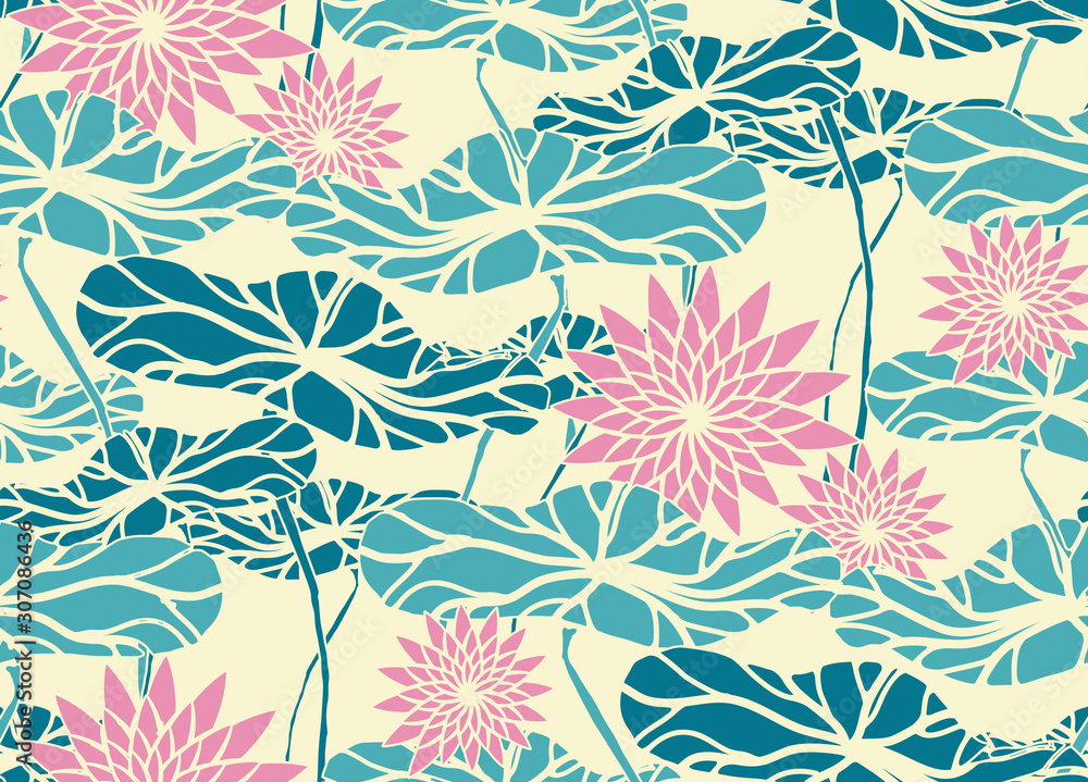 custom made wallpaper toronto digitaljapan seamless lotus pond blue pink