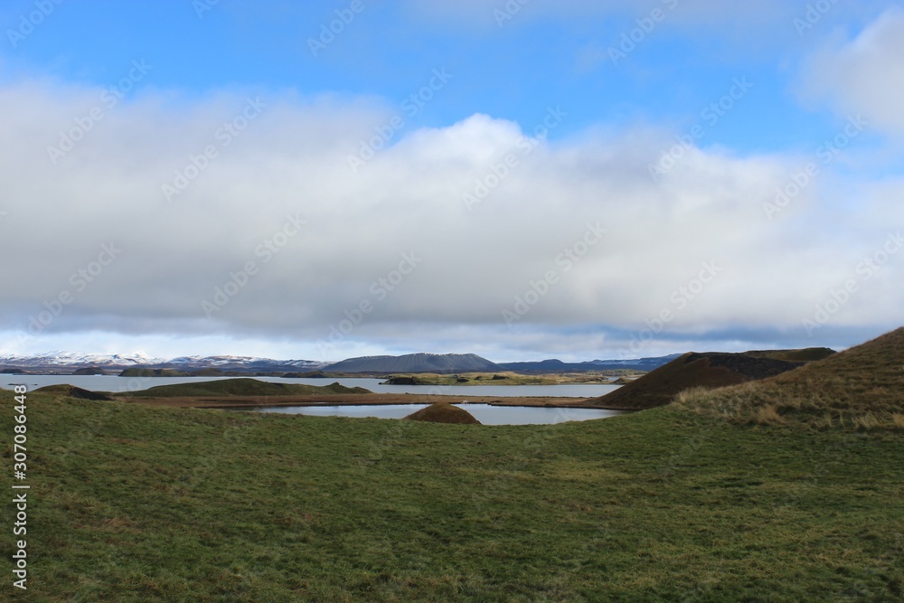 Skutustadir pseudo craters in Myvatn Iceland Skutustadir pseudo craters in Myvatn Iceland
