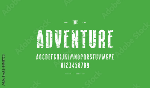 Decorative narrow sans serif font