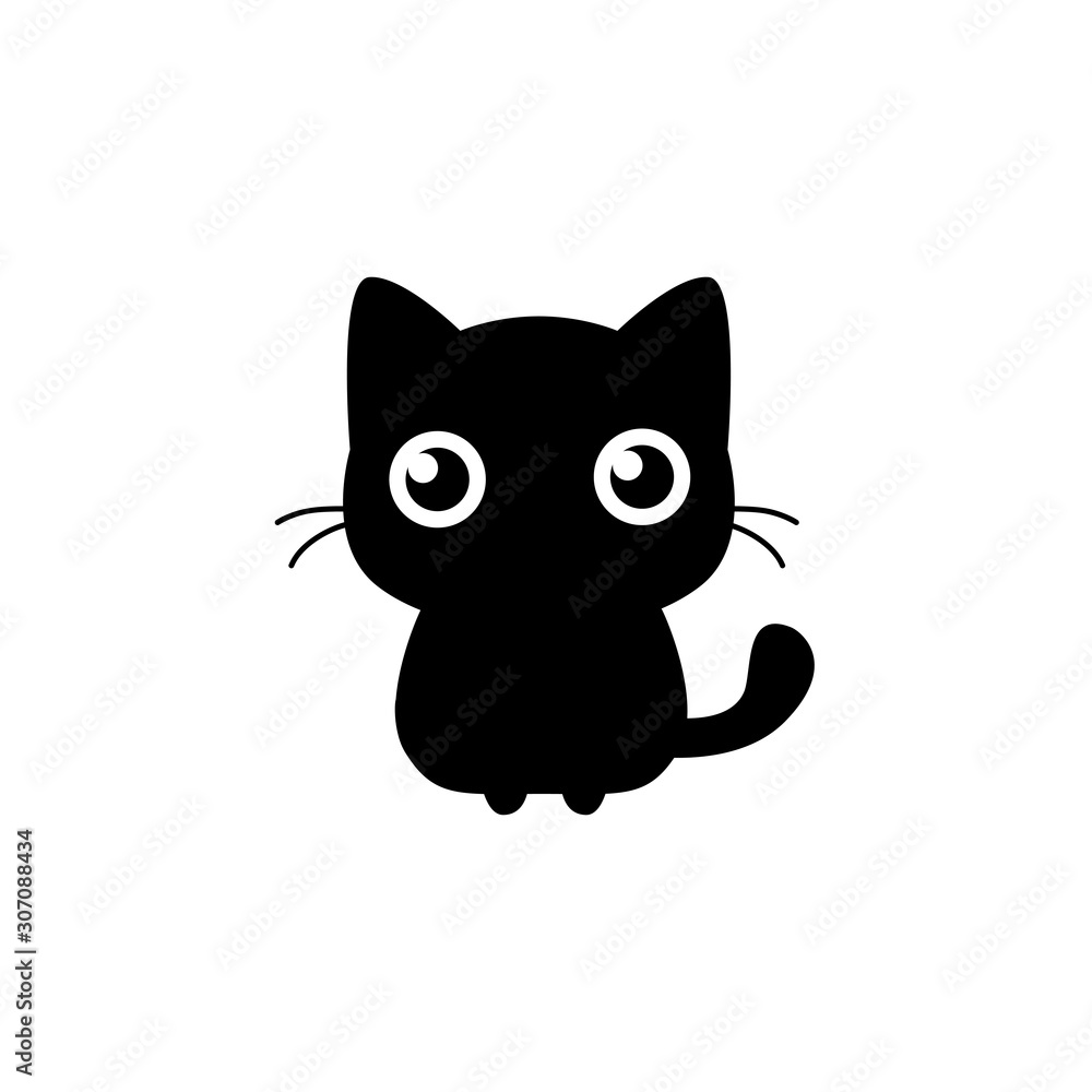 Obraz premium Cute black cat vector design