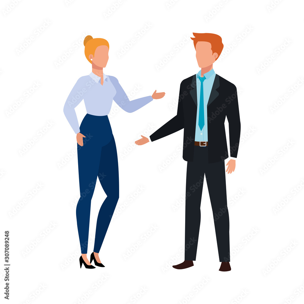 business couple elegant avatar character vector illustration design business couple elegant avatar character vector illustration design