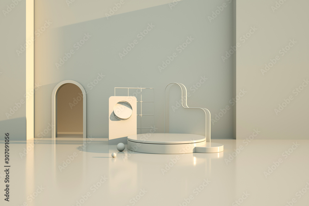 © hallojulie - 3D rendering of the white geometric background. Geometric shapes in modern minimal design. Minimalistic mock up for promotion, cosmetic background, product show. © hallojulie - 3D rendering of the white geometric background. Geometric shapes in modern minimal design. Minimalistic mock up for promotion, cosmetic background, product show.