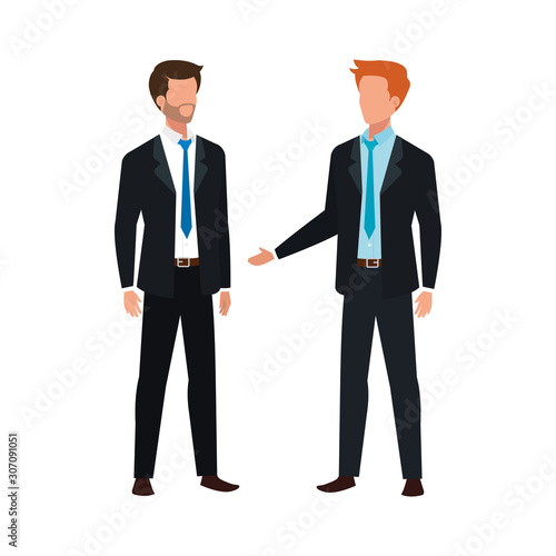 businessmen elegant avatar character icon vector illustration design