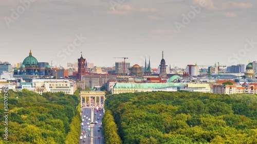 Berlin germany skyline aerial view time lapse video in 4k. photo