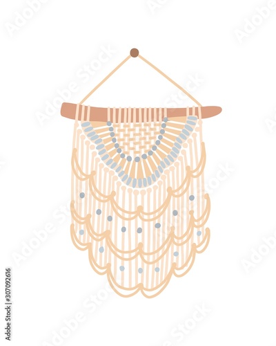 Macrame design flat vector illustration