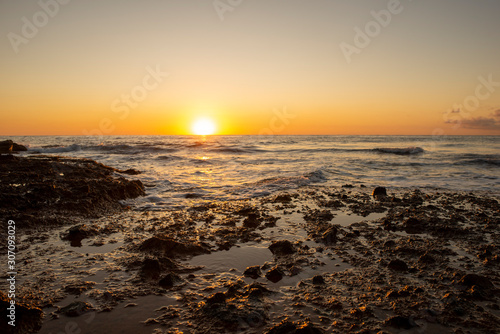 The Oropesa coast of the sea at sunrise