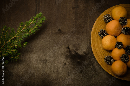 Christmas decorations on a dark background