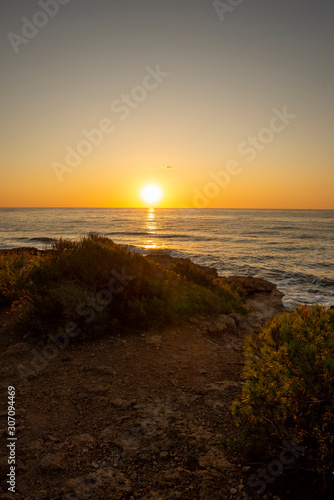 The Oropesa coast of the sea at sunrise
