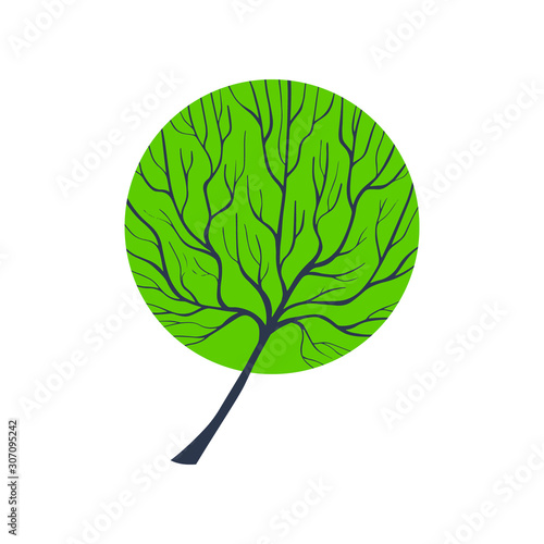 Elegant Vector Tree. Eco and Healthy lifestyle Concept. Nature Illustration. EPS 8