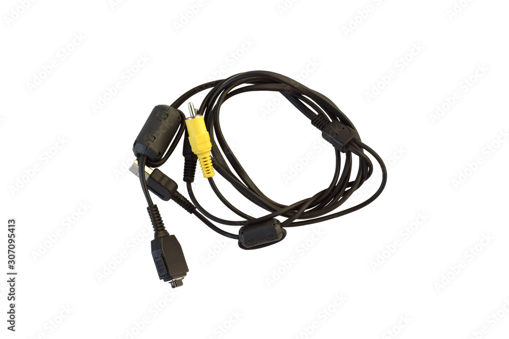 Rolled wire with plugs and usb. Rolled wire with plugs and usb.