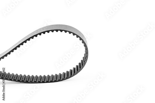 Kit of timing belt with rollers on a white background isolated. Auto Parts