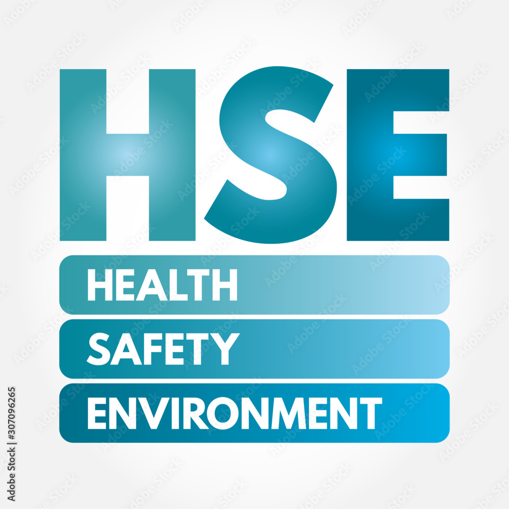 HSE - Health Safety Environment acronym, concept background HSE - Health Safety Environment acronym, concept background
