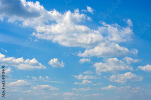 White clouds in blue sky