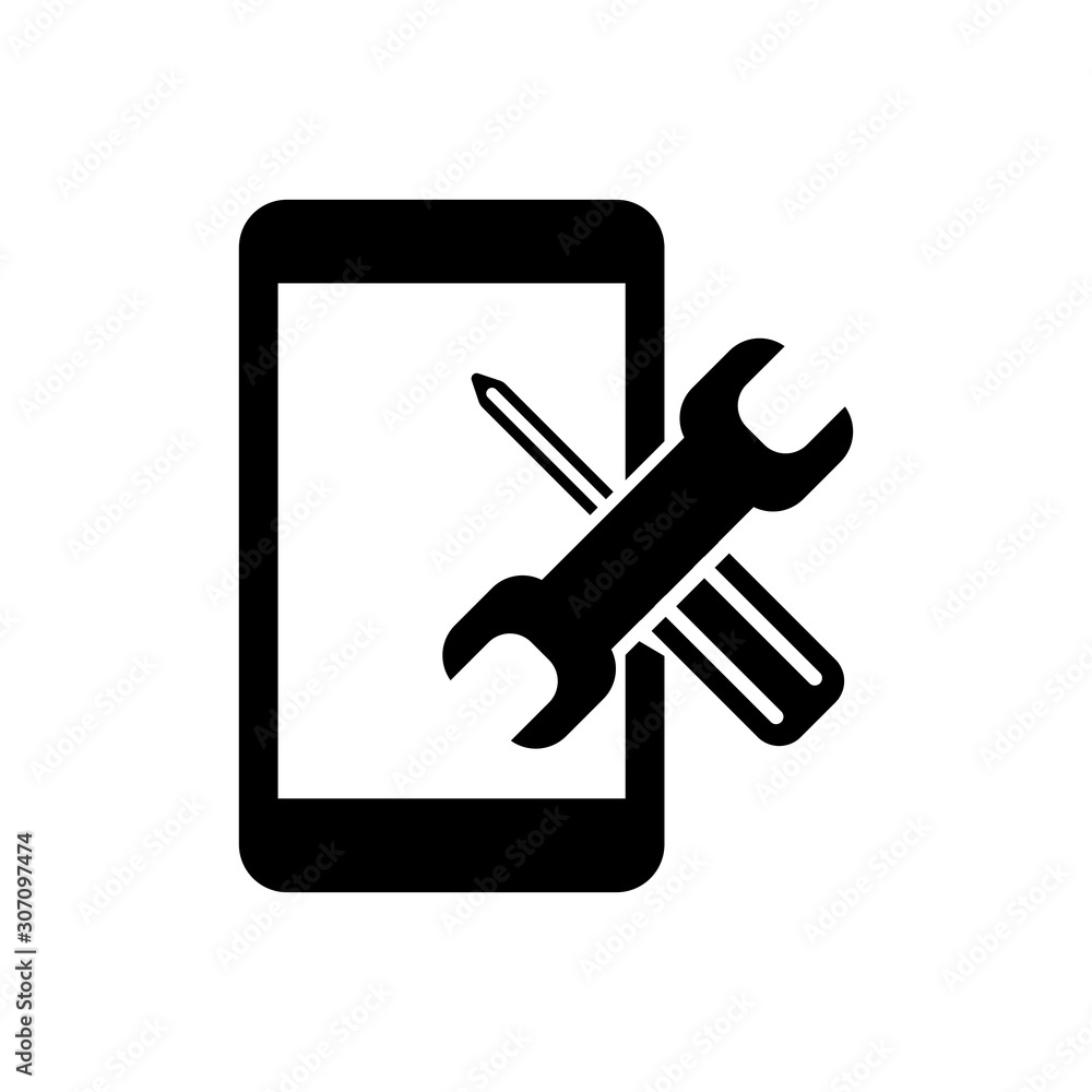 smartphone service icon flat style isolated on background. smartphone service icon sign symbol for web site and app design. smartphone service icon flat style isolated on background. smartphone service icon sign symbol for web site and app design.