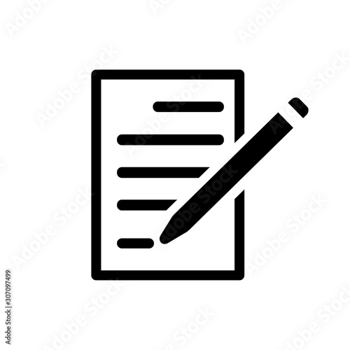 writing icon flat style isolated on background. writing icon sign symbol for web site and app design.