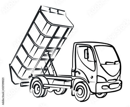 Sketch of the mini dump truck.