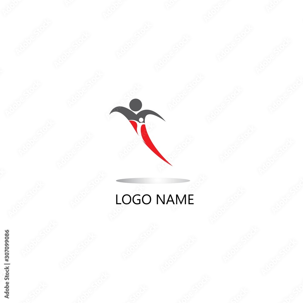 Obraz premium Success people logo vector illustration template