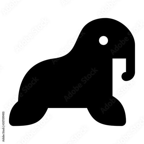 walrus glyph icon vector