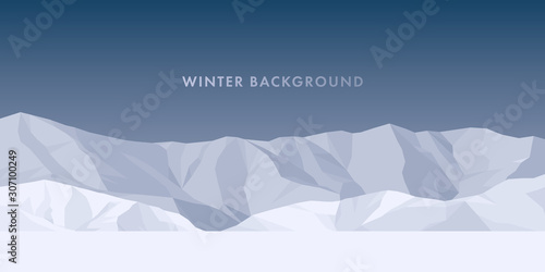 Winter mountain landscape stock vector illustration. Monochrome stock vector illustration. Mountain range in cloudy day vector background.