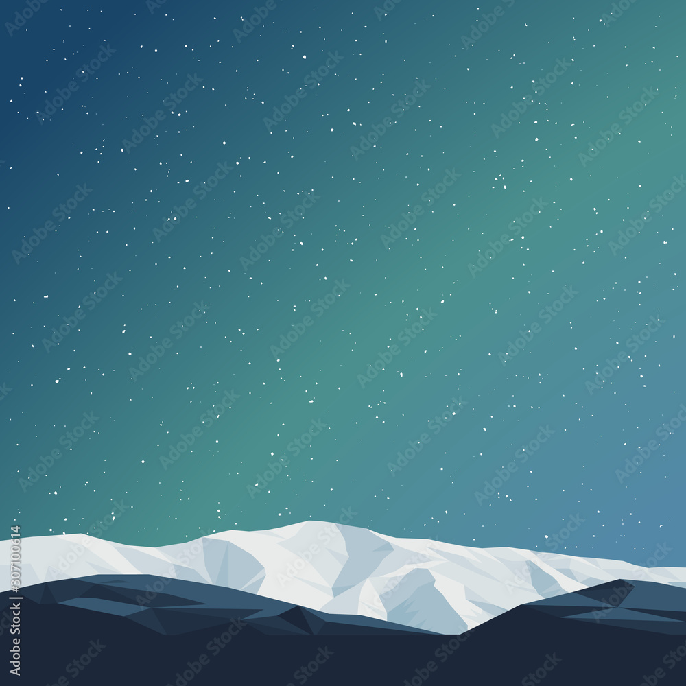 Winter backdrop mountain landscape stock vector illustration. Mountain range in starry night vector background. Christmas background. Winter backdrop mountain landscape stock vector illustration. Mountain range in starry night vector background. Christmas background.
