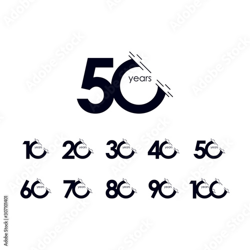 50 Years Anniversary Celebration Vector Template Design Illustration