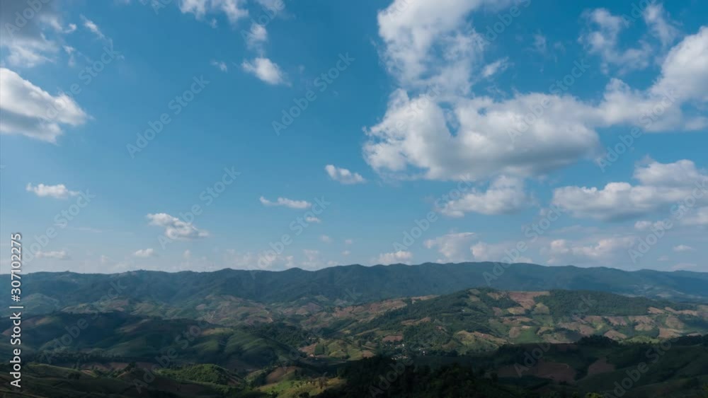 Timelapse of mountainous landscape during a sunny day or sunset at Phu Chi Fah National Park, Chiang Rai. footage time lapse b-roll scene 4k. Timelapse of mountainous landscape during a sunny day or sunset at Phu Chi Fah National Park, Chiang Rai. footage time lapse b-roll scene 4k.