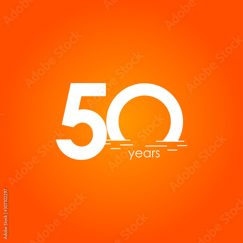 50 Years Anniversary Celebration Sunset Gradient Vector Template Design Illustration