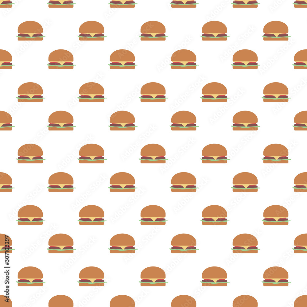 burgers seamless pattern on white background burgers seamless pattern on white background