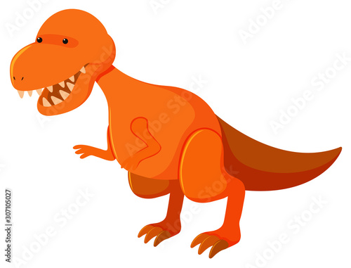 Single picture of tyrannosaurus rex in orange