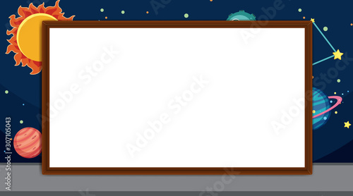 Border template with stars in space background