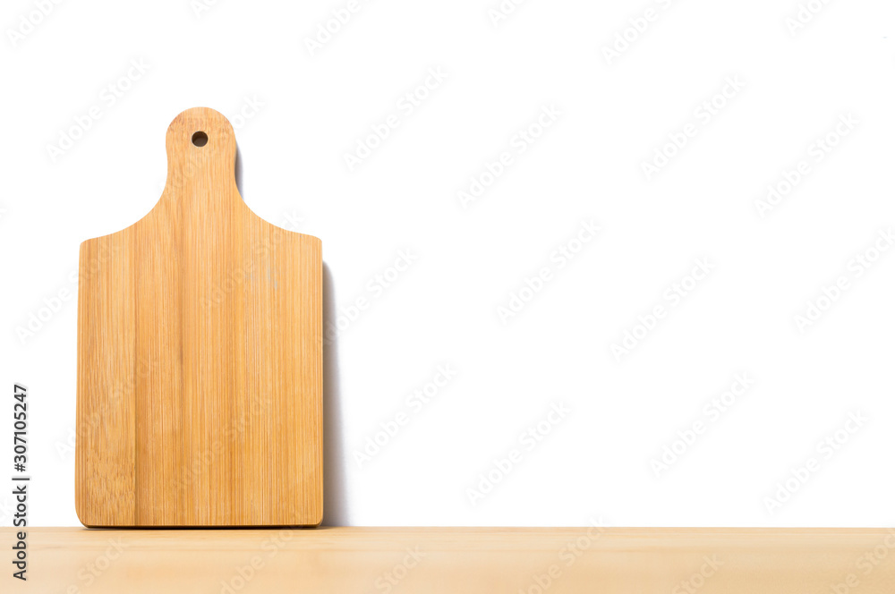 Fototapeta premium kitchen cutting Board is on the shelf, mock up, copy space