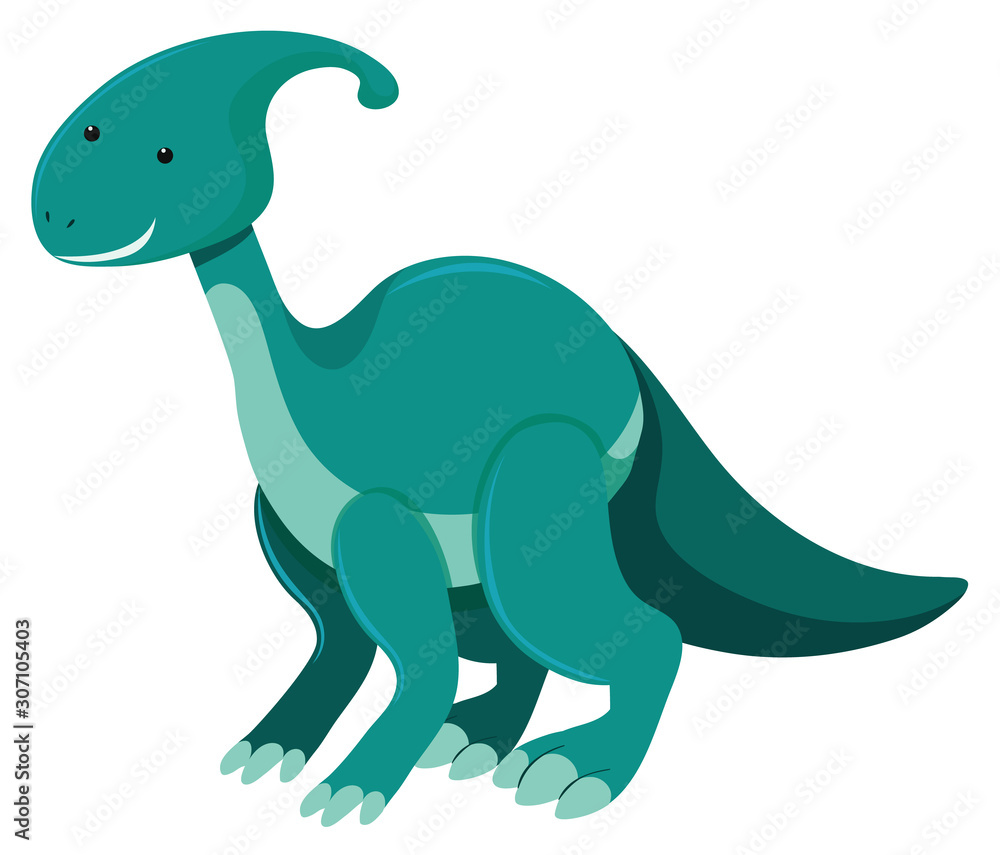 Fototapeta premium Single picture of parasaurolophus in green