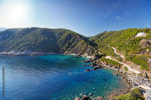 The view from Agios Ioannis Kastri of Skopelos, Greece