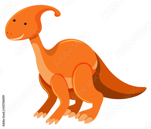 Single picture of parasaurolophus in orange