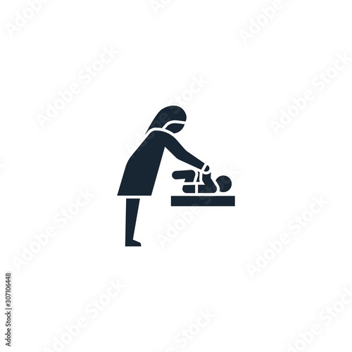 babysitting service creative icon. filled illustration. From Services icons collection. Isolated babysitting service sign on white background