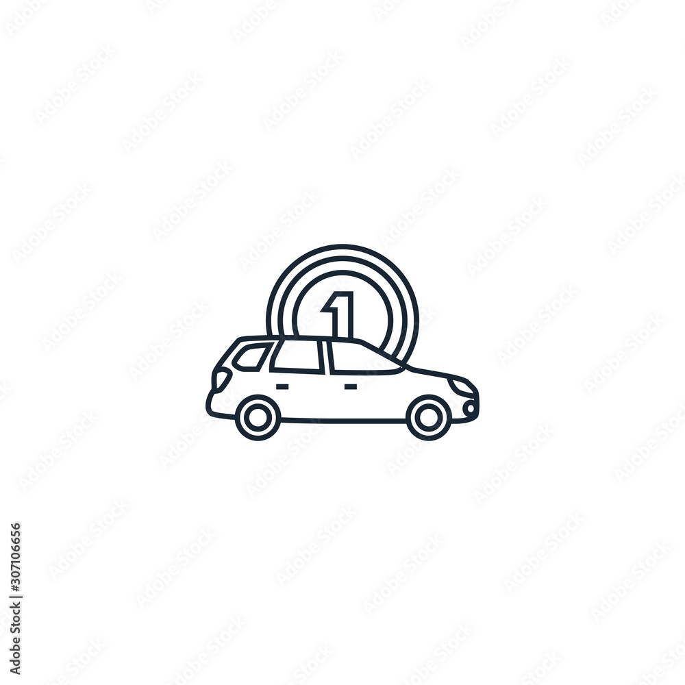 Car rental creative icon. line illustration. From Services icons collection. Isolated Car rental sign on white background Car rental creative icon. line illustration. From Services icons collection. Isolated Car rental sign on white background