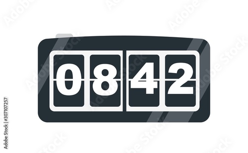 Electronic table clock flat vector illustration