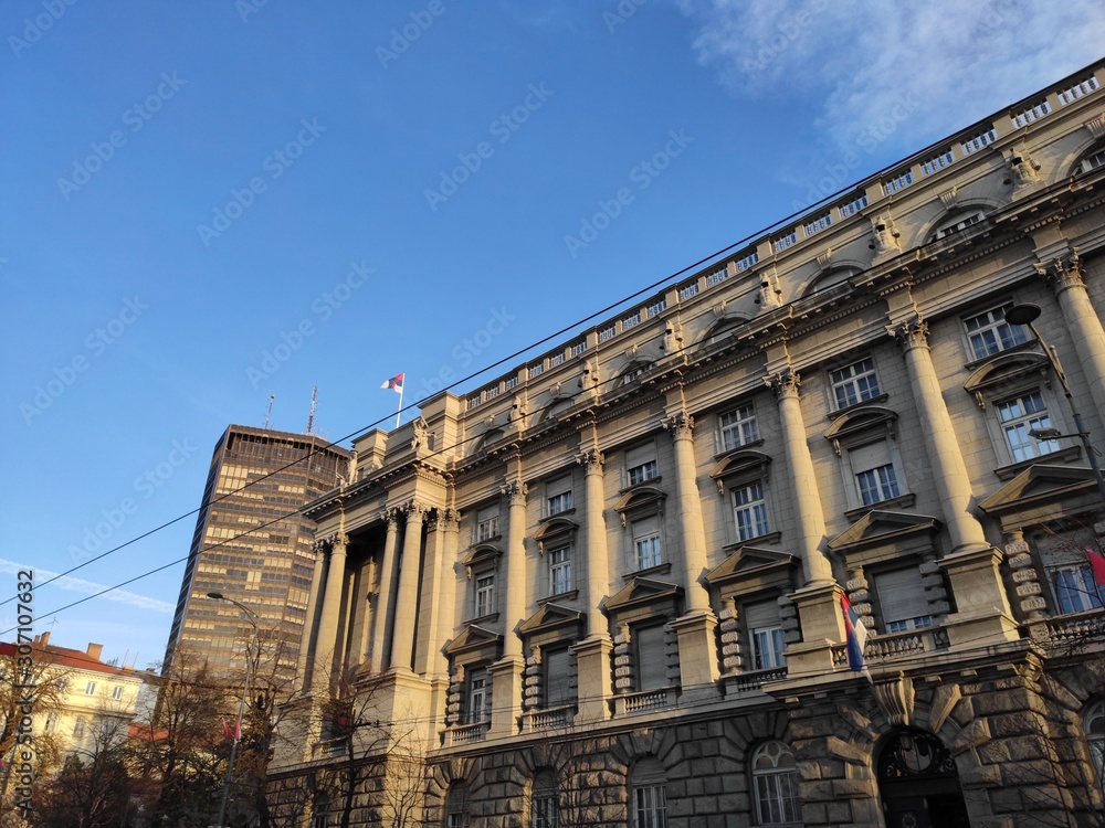 Fototapeta premium Serbia Belgrade city center houses