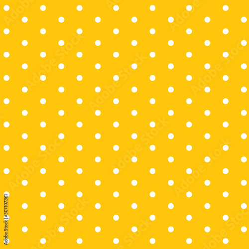 Background template design with white polkdots on yellow
